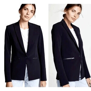 NWT! Veronica Beard 0 Iconic $645 Scuba Dickey Jacket Bi Stretch Blazer Black
